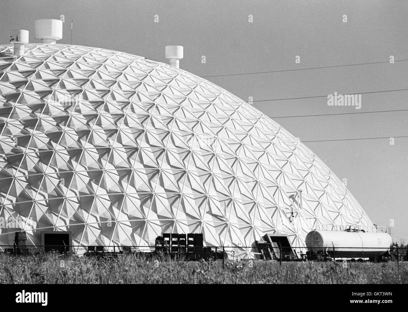 The hexdome structure of the Millennium Tank Car Dome, in Wood River