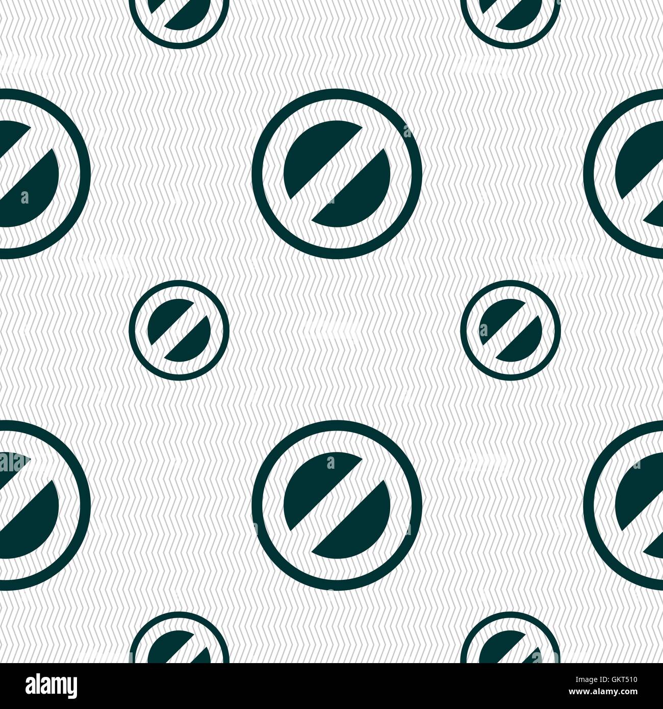 Cancel icon sign. Seamless pattern with geometric texture. Vector Stock Vector