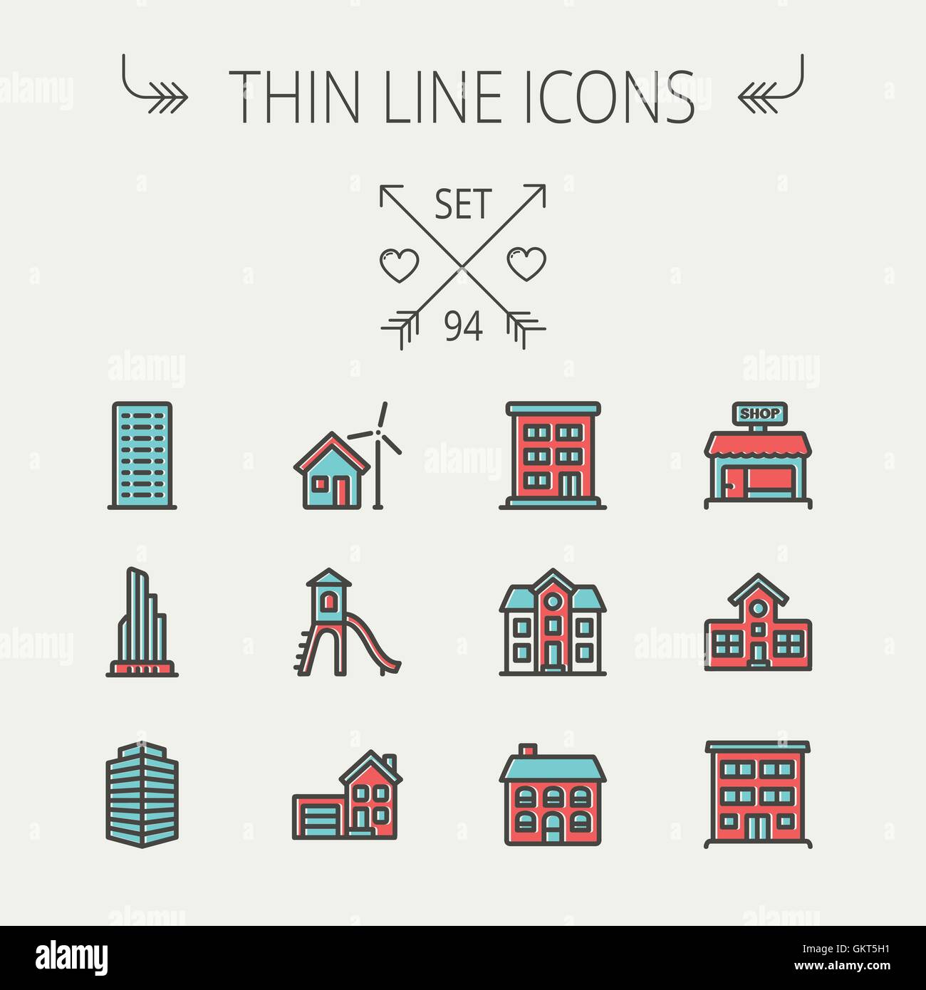 Construction thin line icon set Stock Vector Image & Art - Alamy