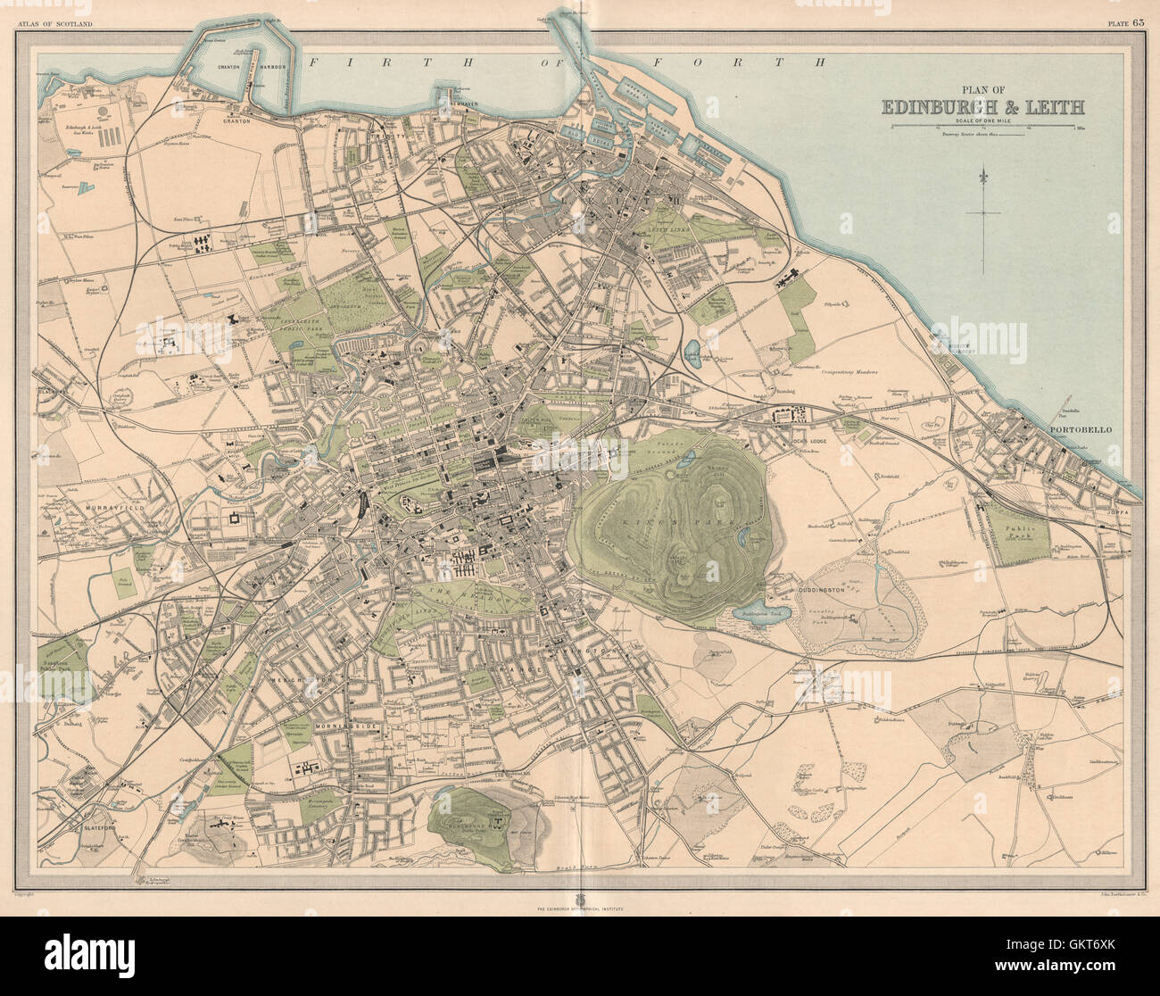 Large Map Of Edinburgh Large Antique Edinburgh & Leith Town/City Plan. 45 X 55 Cm. Large, 1912 Map  Stock Photo - Alamy