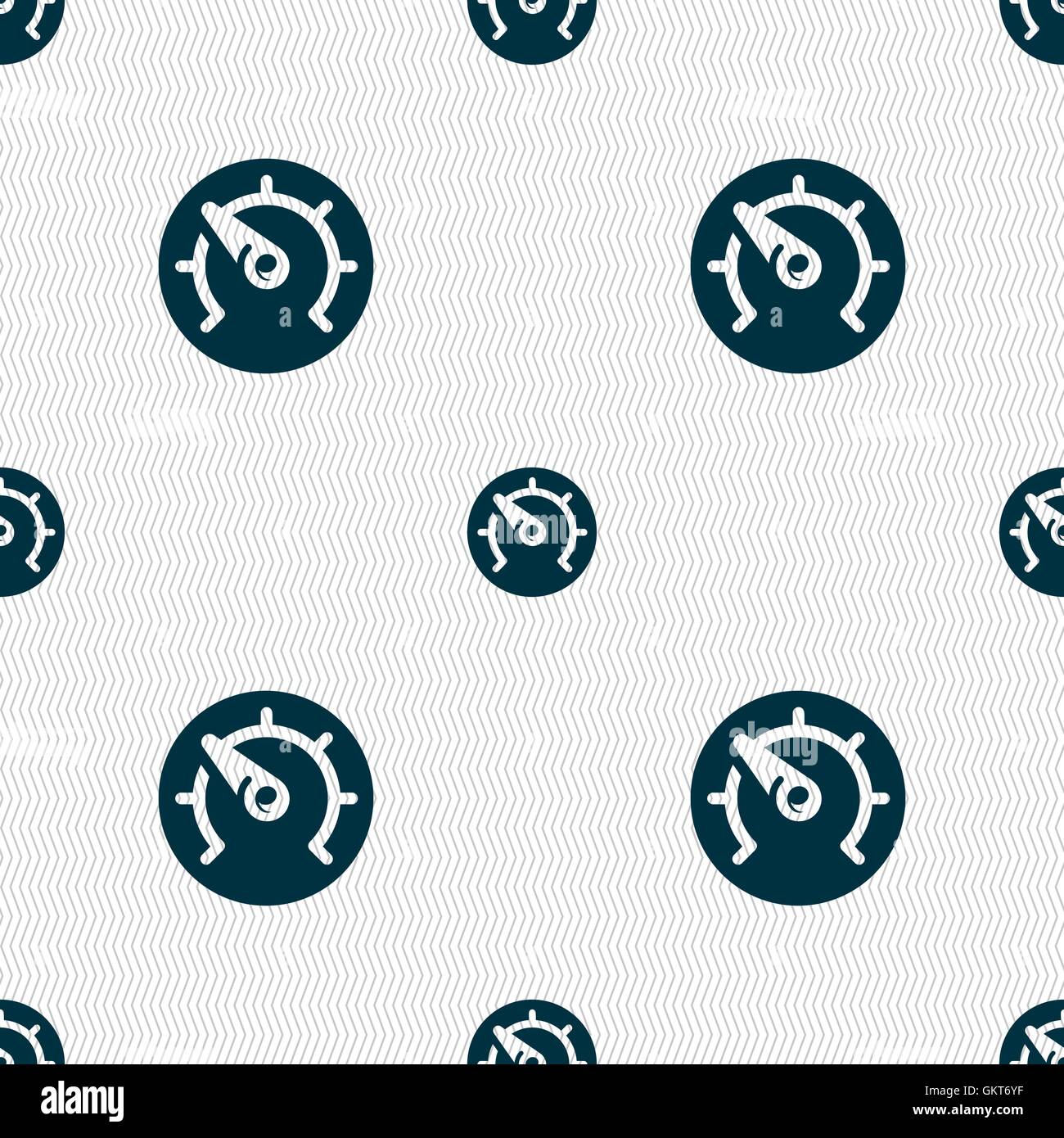 speed, speedometer icon sign. Seamless pattern with geometric texture ...