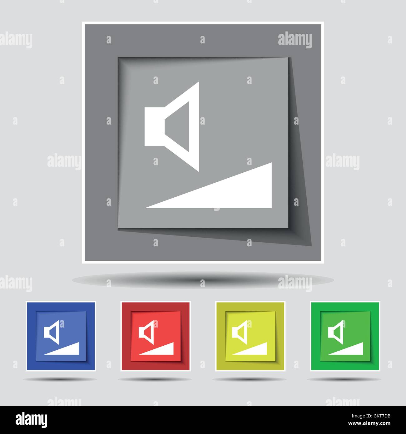 volume, sound icon sign on original five colored buttons. Vector Stock ...