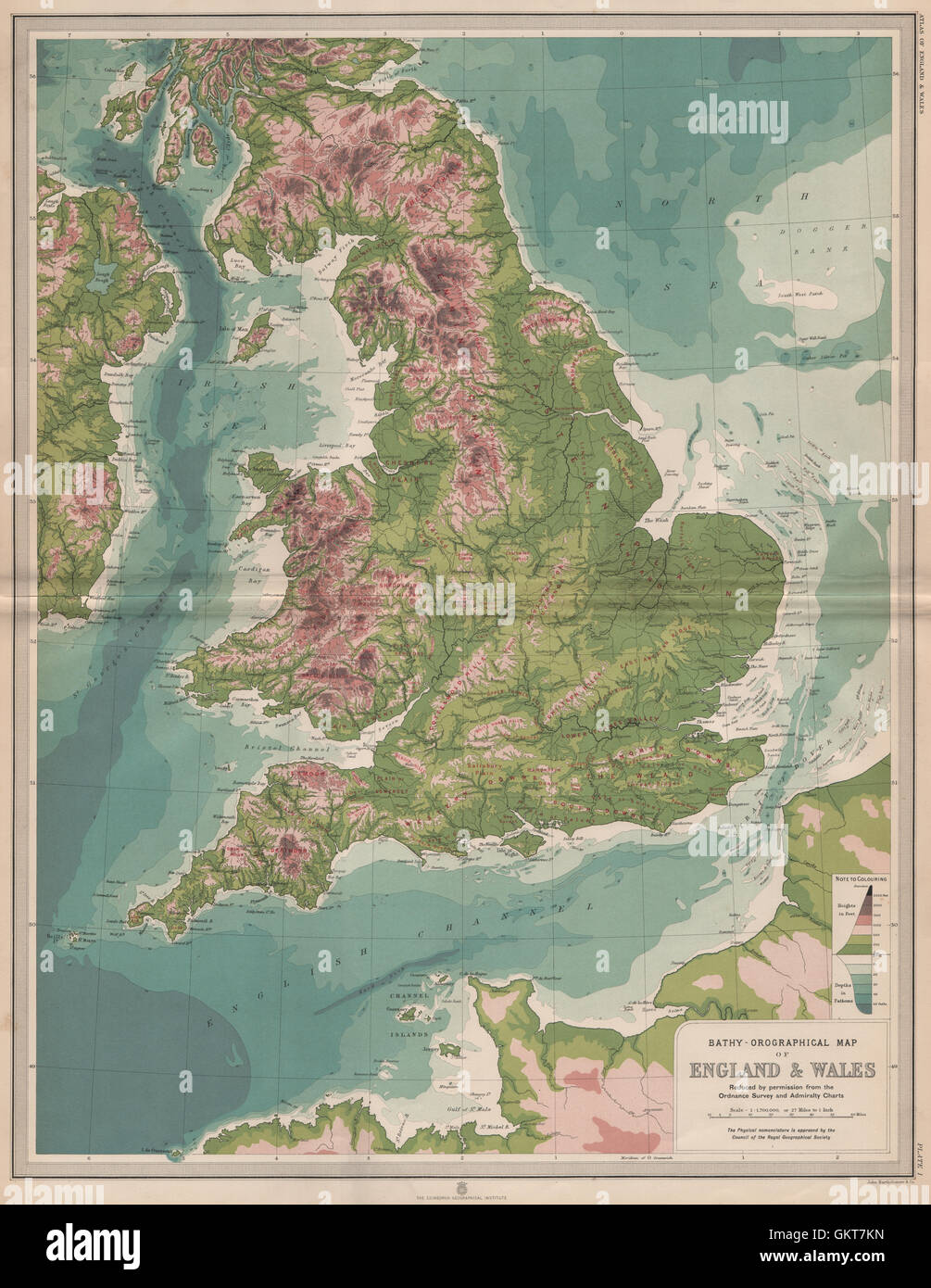 physical map of england