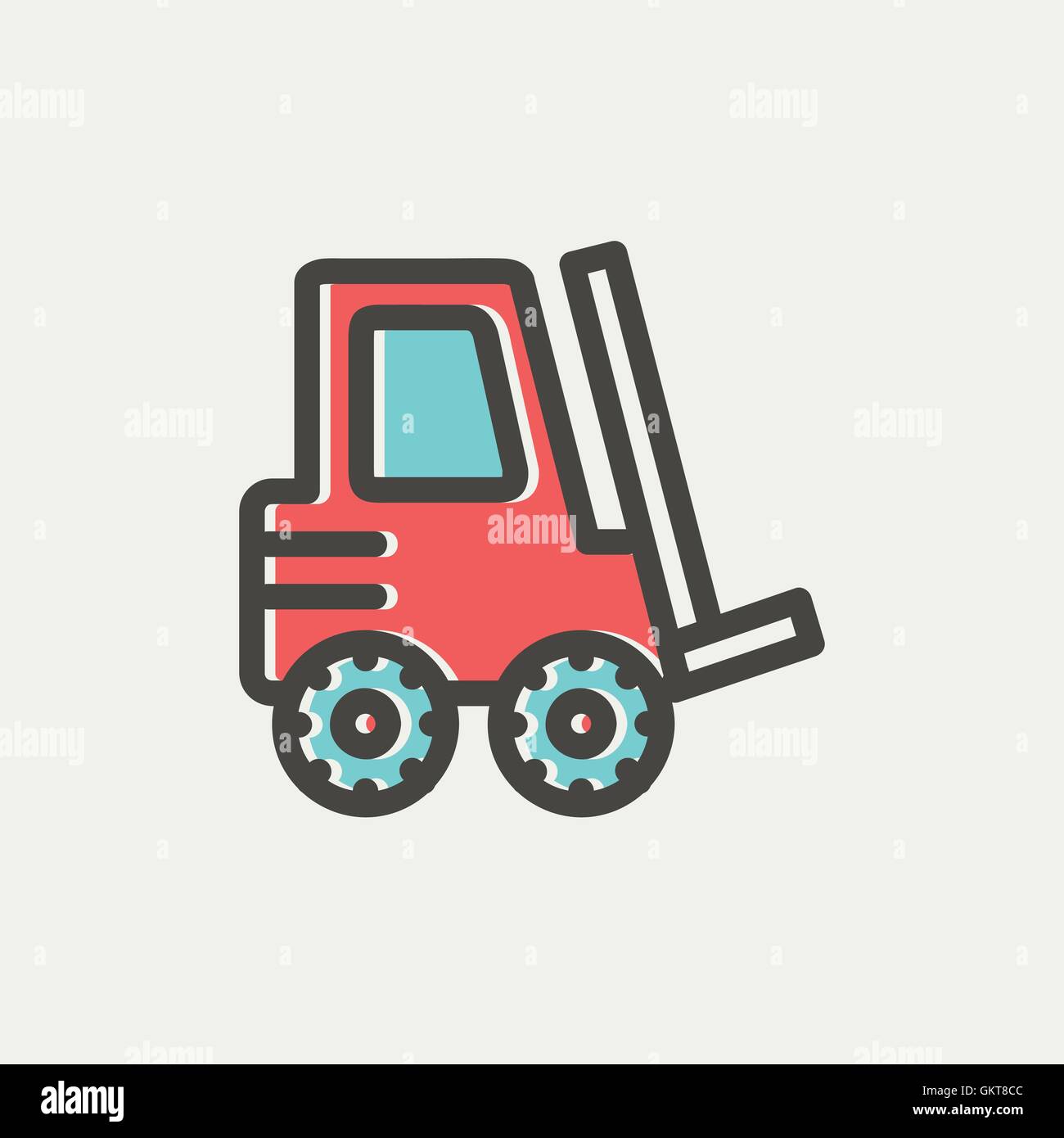 Forklift truck thin line icon Stock Vector