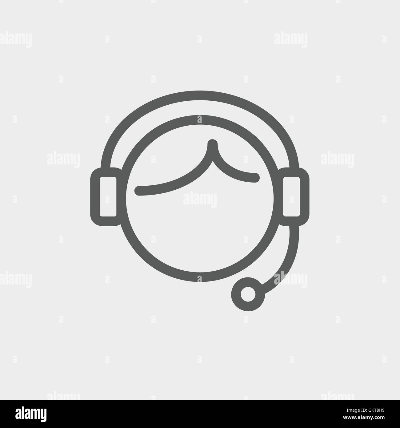 Customer service thin line icon Stock Vector