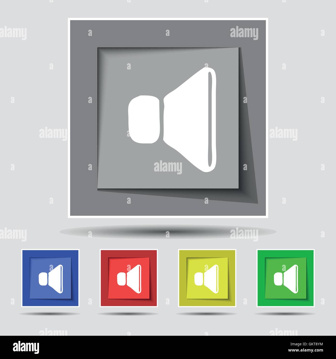 volume, sound icon sign on original five colored buttons. Vector Stock ...