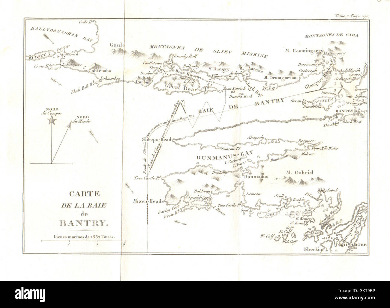 BANTRY BAY. Expédition d'Irlande 1796-7. French Revolutionary Wars, 1818 map Stock Photo