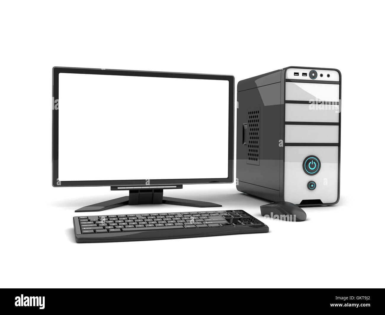 Computer view front, empty screen (done in 3d rendering Stock Photo - Alamy