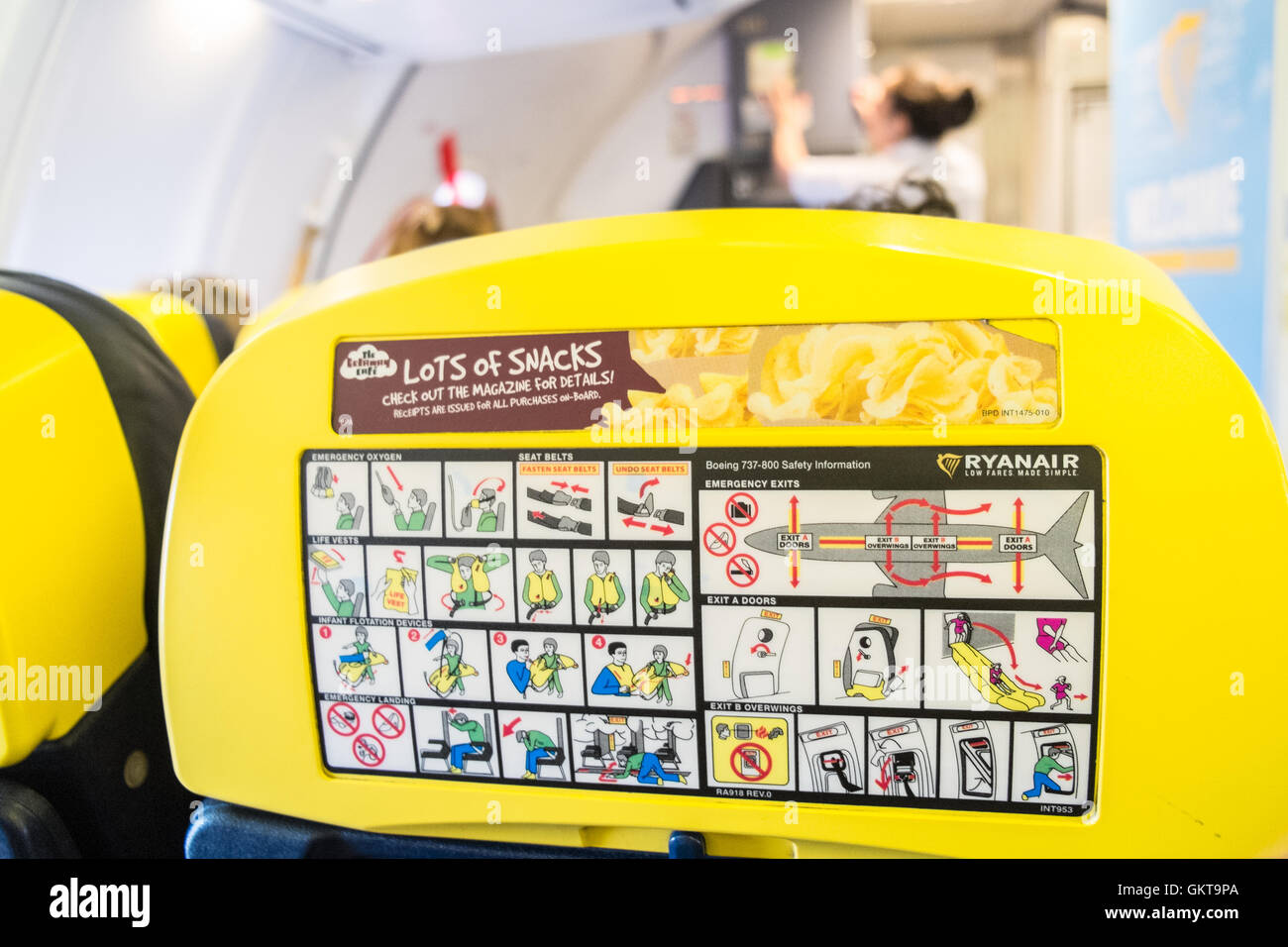 On board in cabin on ryanair flight from carcassonne hi-res stock  photography and images - Alamy