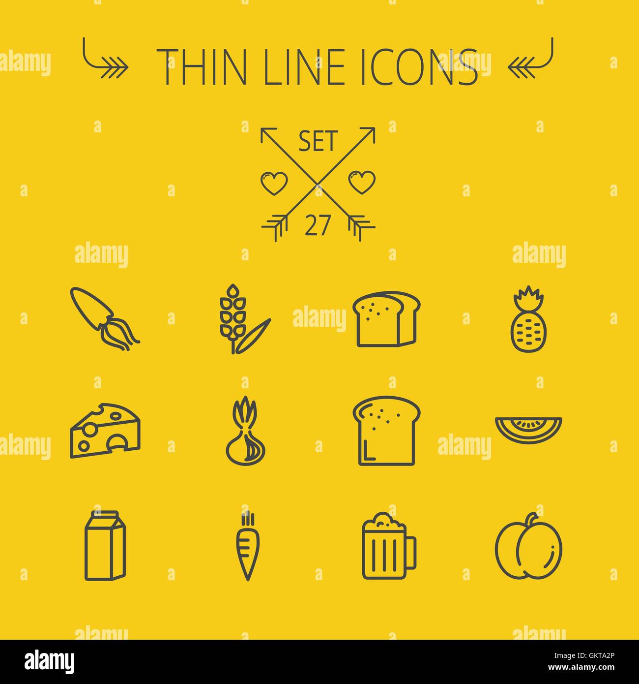 Food thin line icon set Stock Vector Image & Art - Alamy