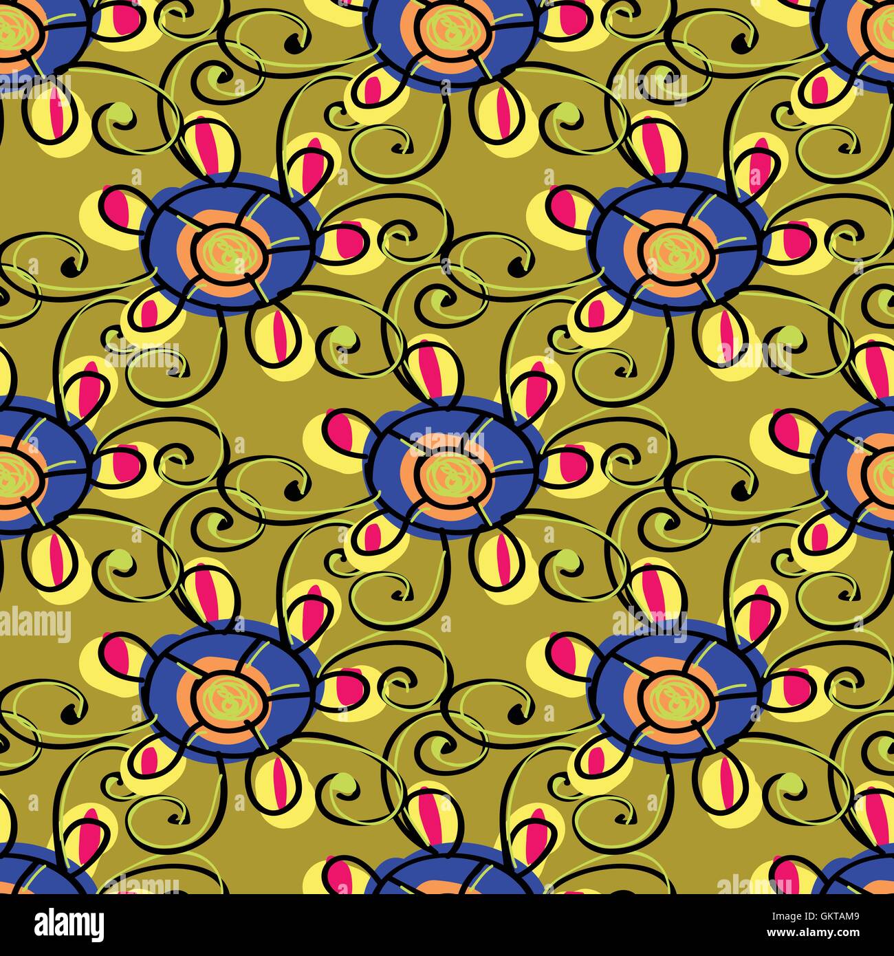 Art flower seamless pattern on the background Stock Vector Image & Art ...
