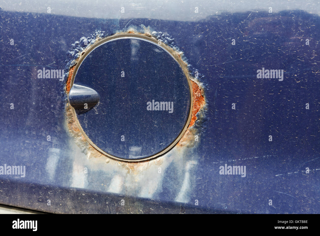 Rust on the car fuel filler Stock Photo Alamy