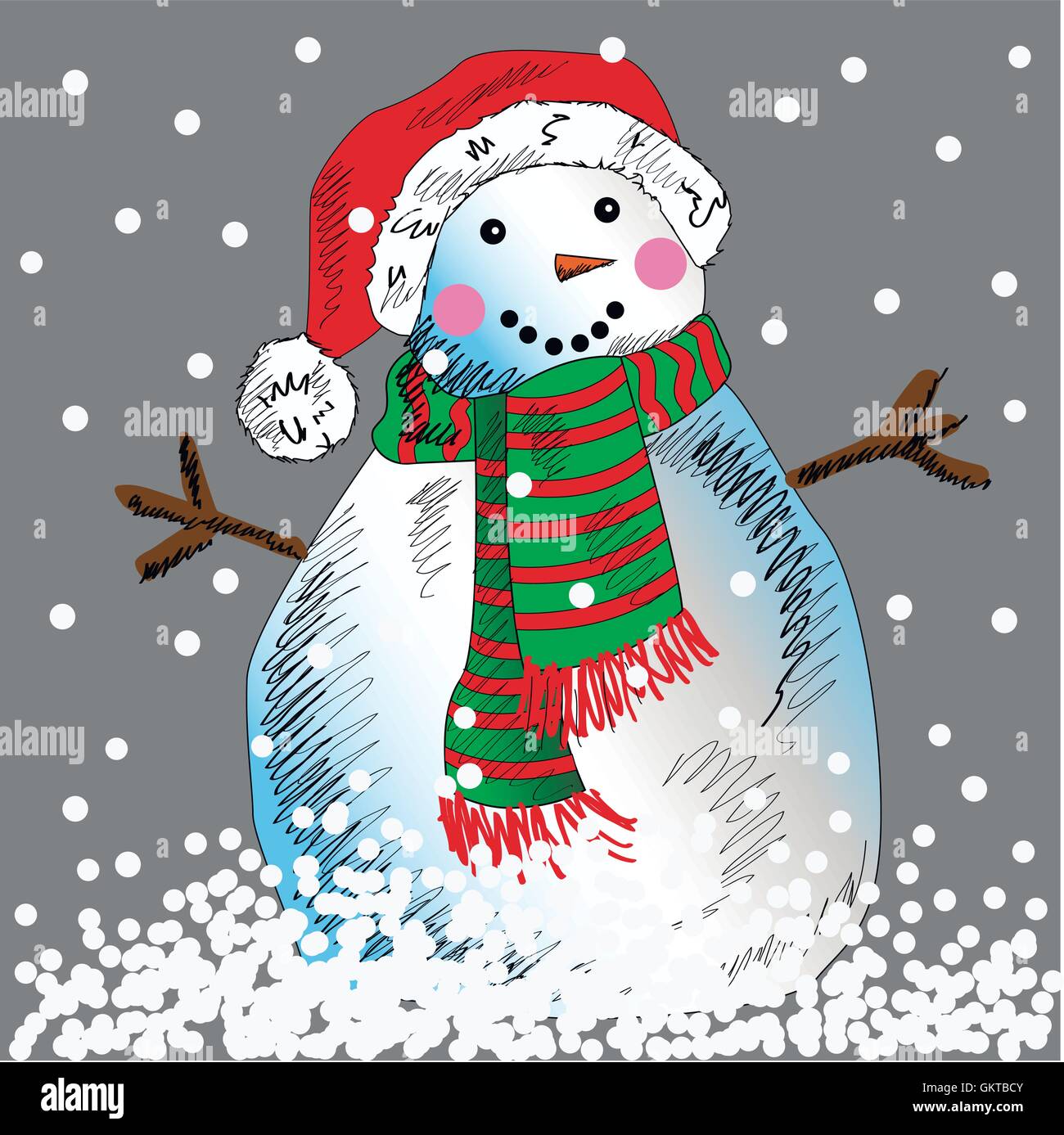 Vector snowman with grey background Stock Vector Image & Art - Alamy