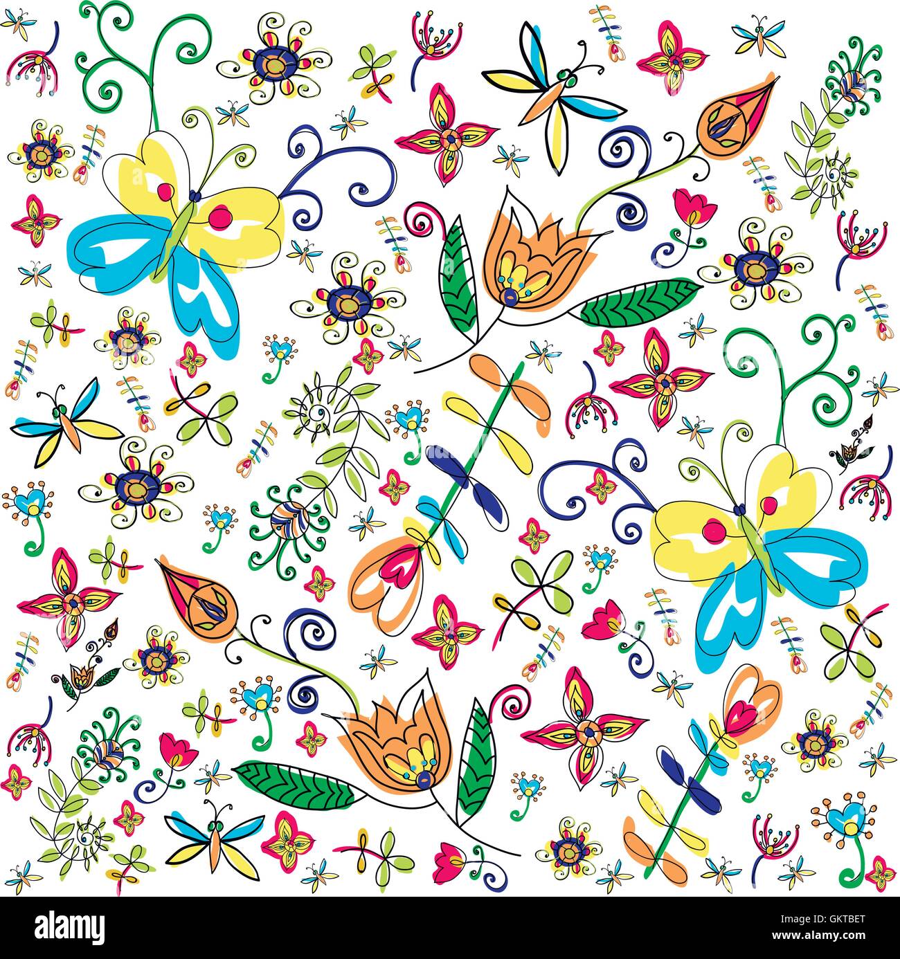 Vector summer floral background Stock Vector Image & Art - Alamy