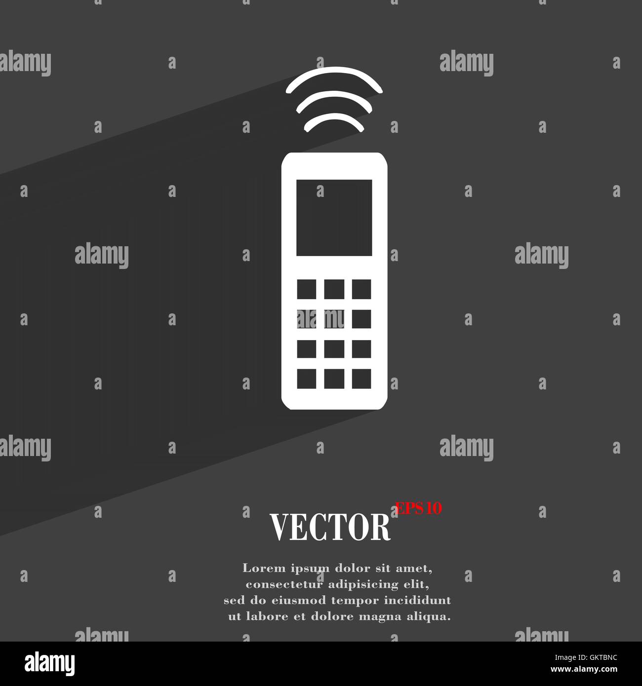 the remote control icon symbol Flat modern web design with long shadow and space for your text. Vector Stock Vector