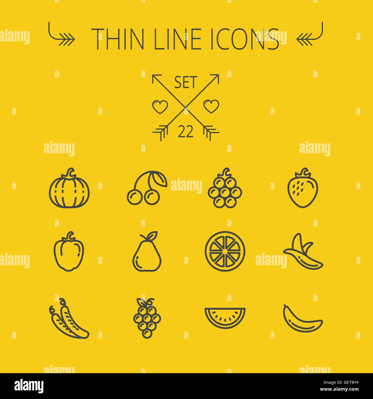 Food thin line icon set Stock Vector Image & Art - Alamy