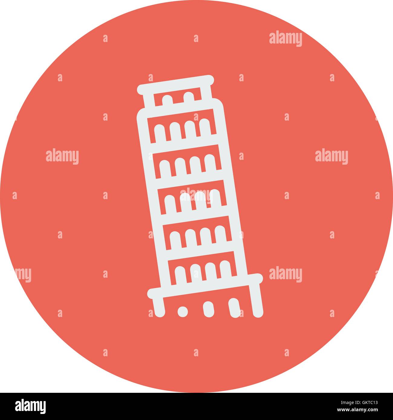The leaning tower of pisa thin line icon Stock Vector