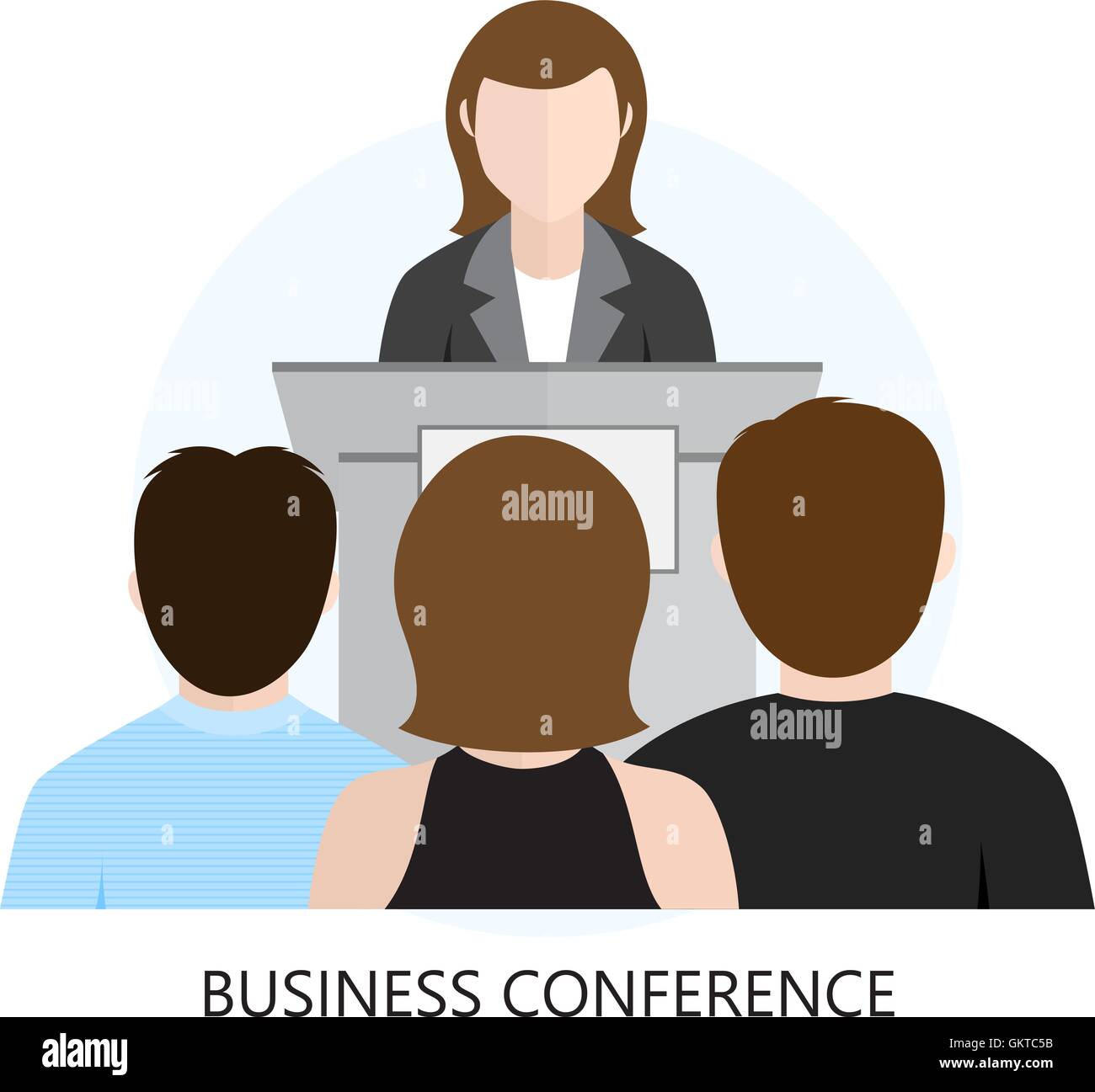 Conference Flat Design Icon Stock Vector