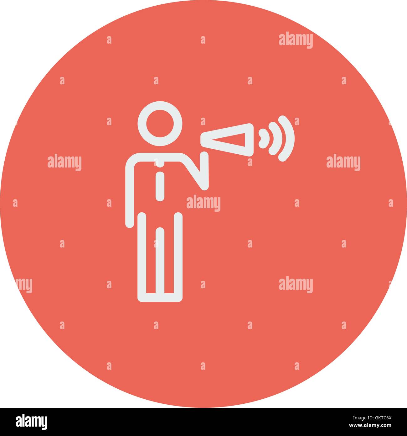 Man with megaphone thin line icon Stock Vector