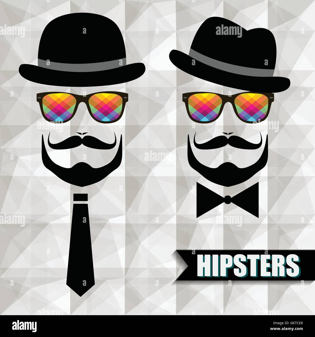 Vintage silhouette top hat and mustache Stock Vector Image & Art - Alamy