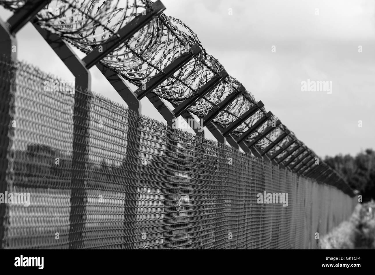Refugee fence Black and White Stock Photos & Images - Alamy