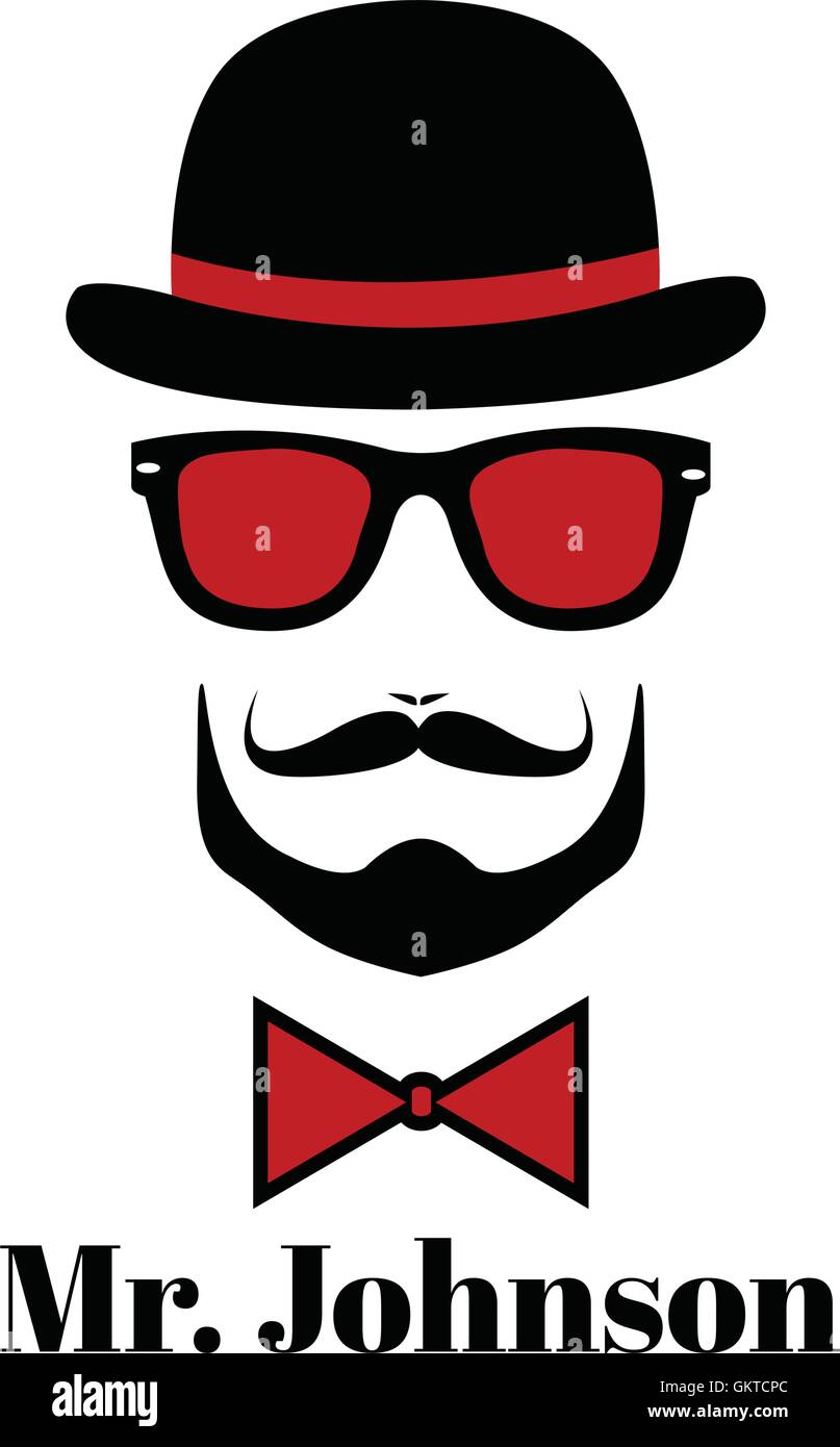 Vintage silhouette top hat and mustache Stock Vector Image & Art - Alamy