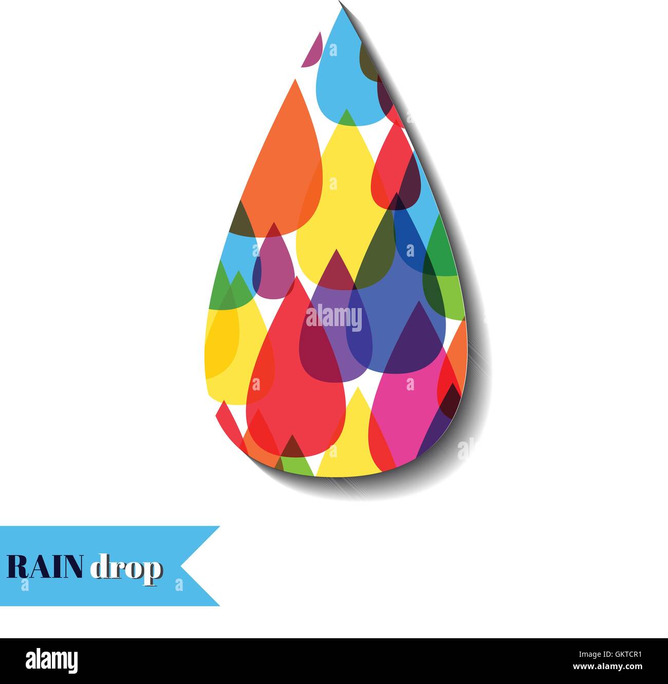 Colourful drops of water on the white background Stock Vector Image ...