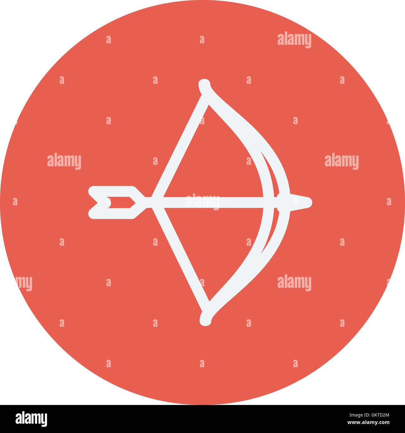 Bow and arrow thin line icon Stock Vector