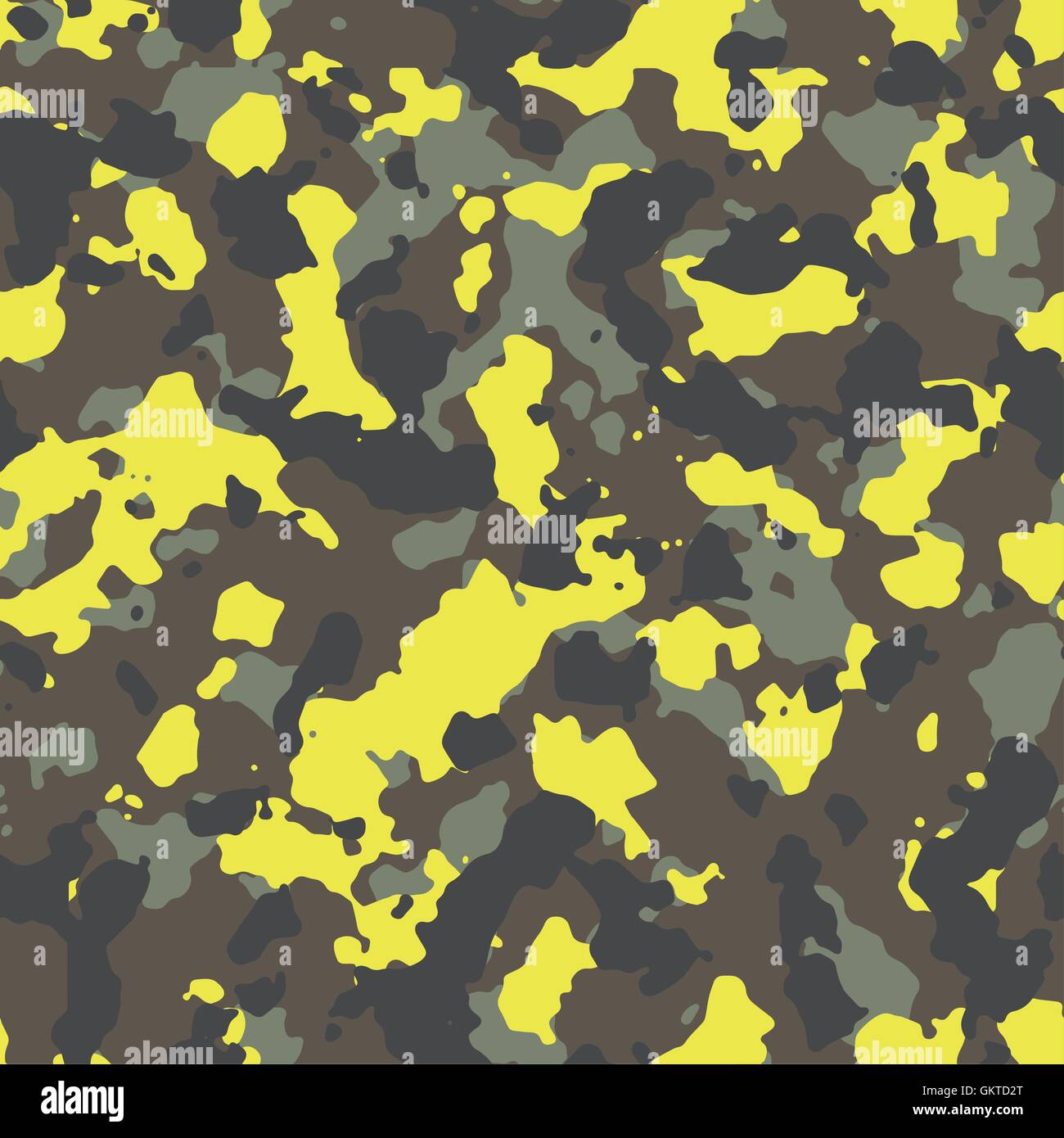 Seamless trendy yellow spots woodland camouflage pattern Stock Vector