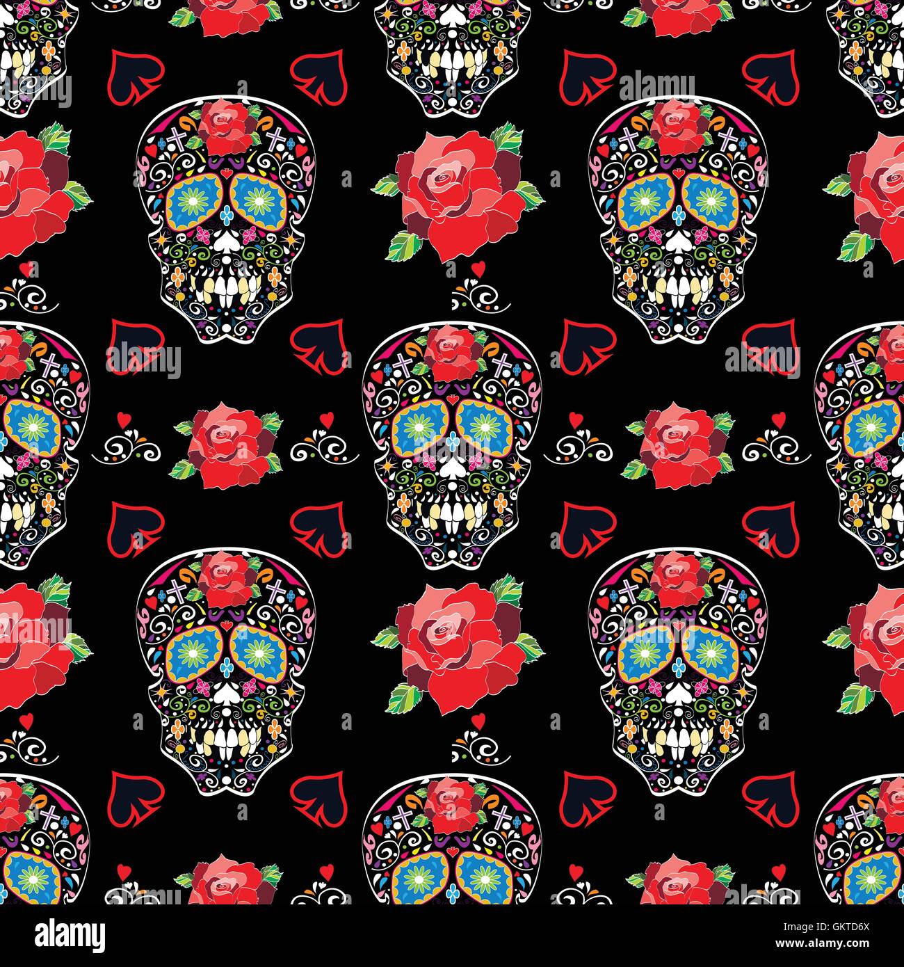 sugar skull background pattern