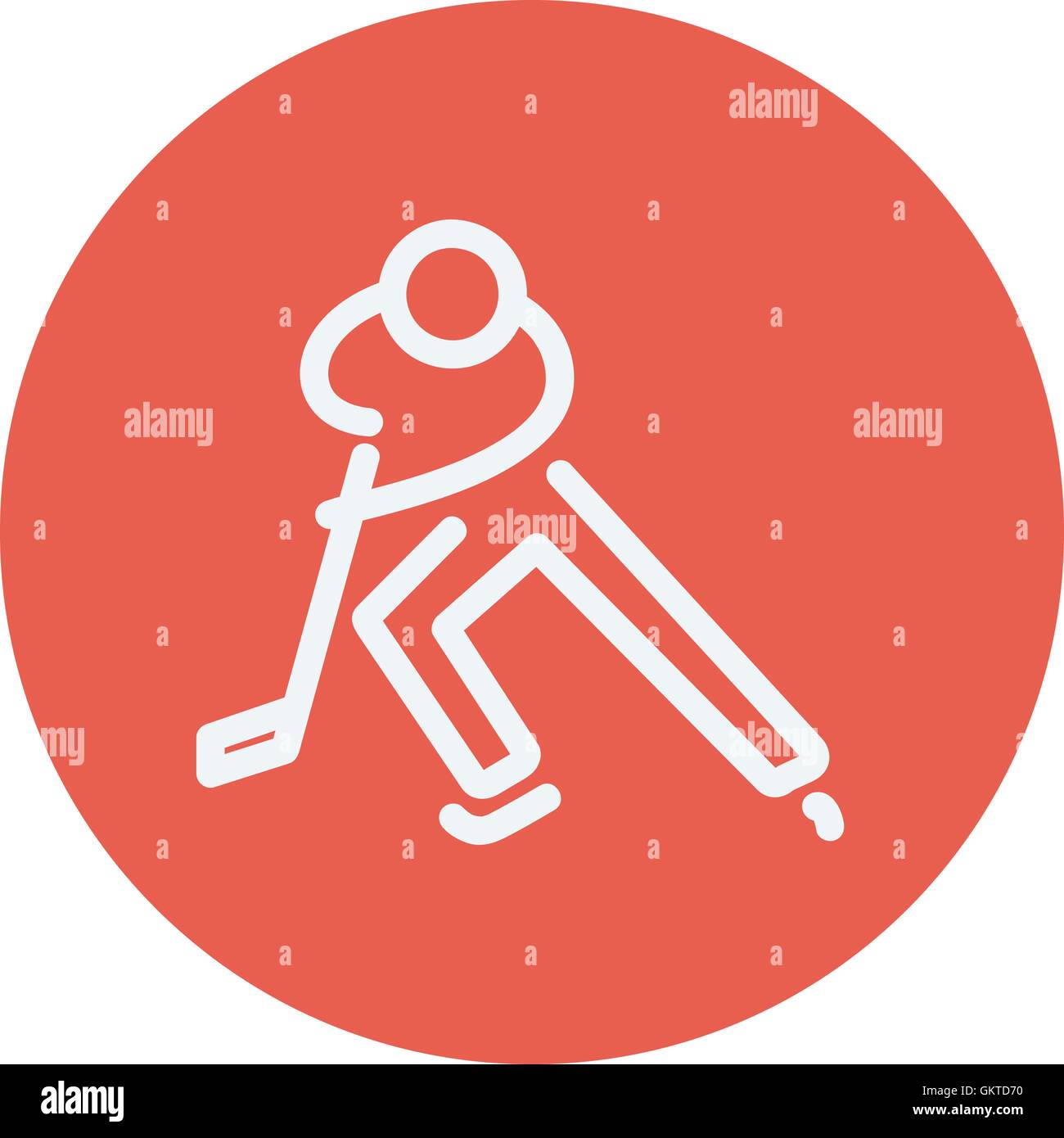 Hockey player icon linear Stock Vector Images - Alamy