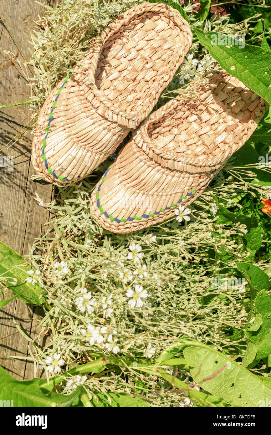 woven grass sandals