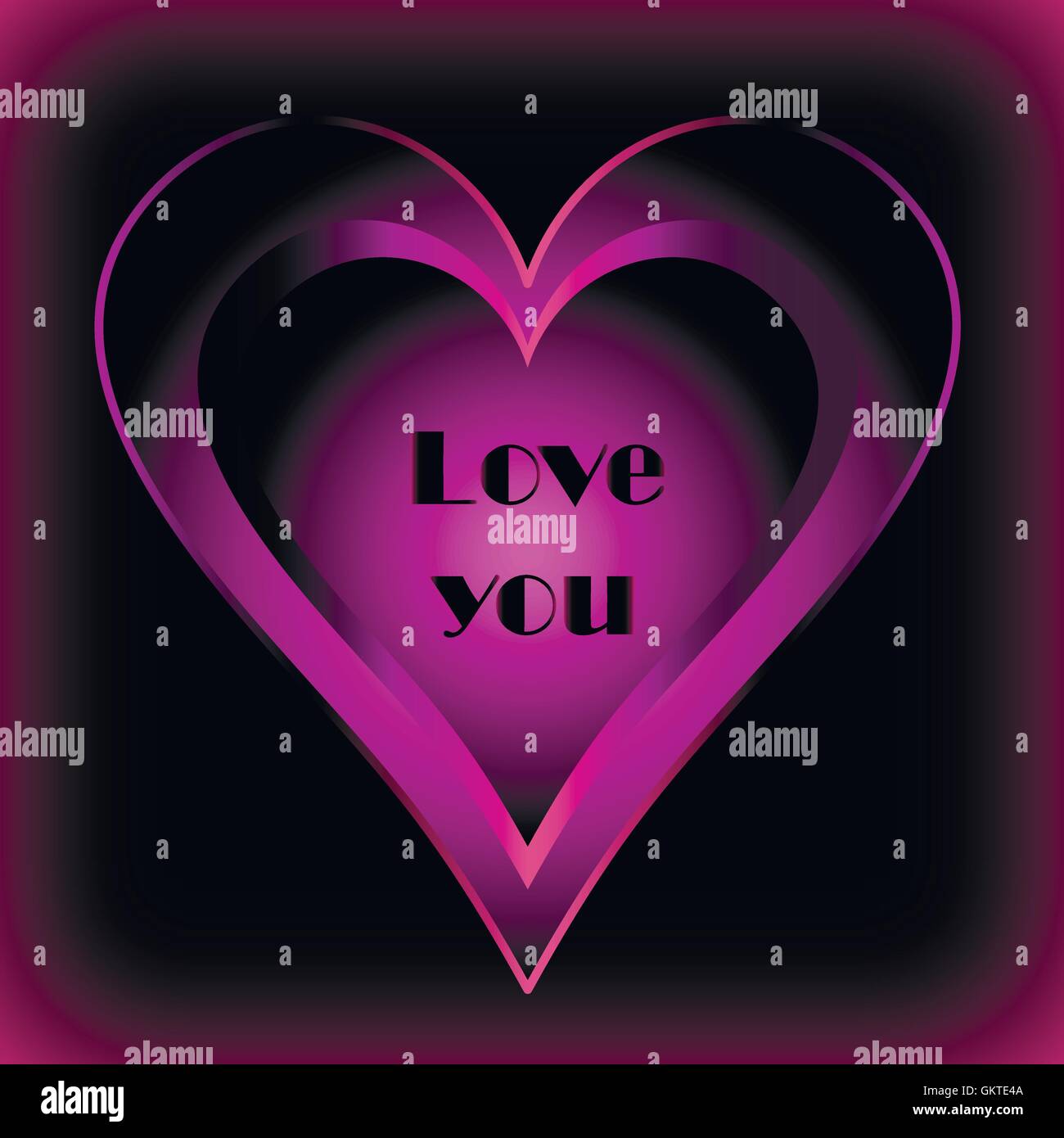 pink heart on a black background vector Stock Vector Image & Art - Alamy