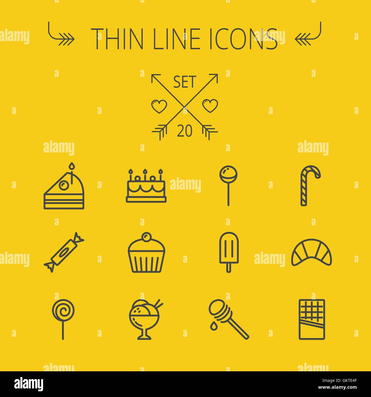 Food thin line icon set Stock Vector Image & Art - Alamy
