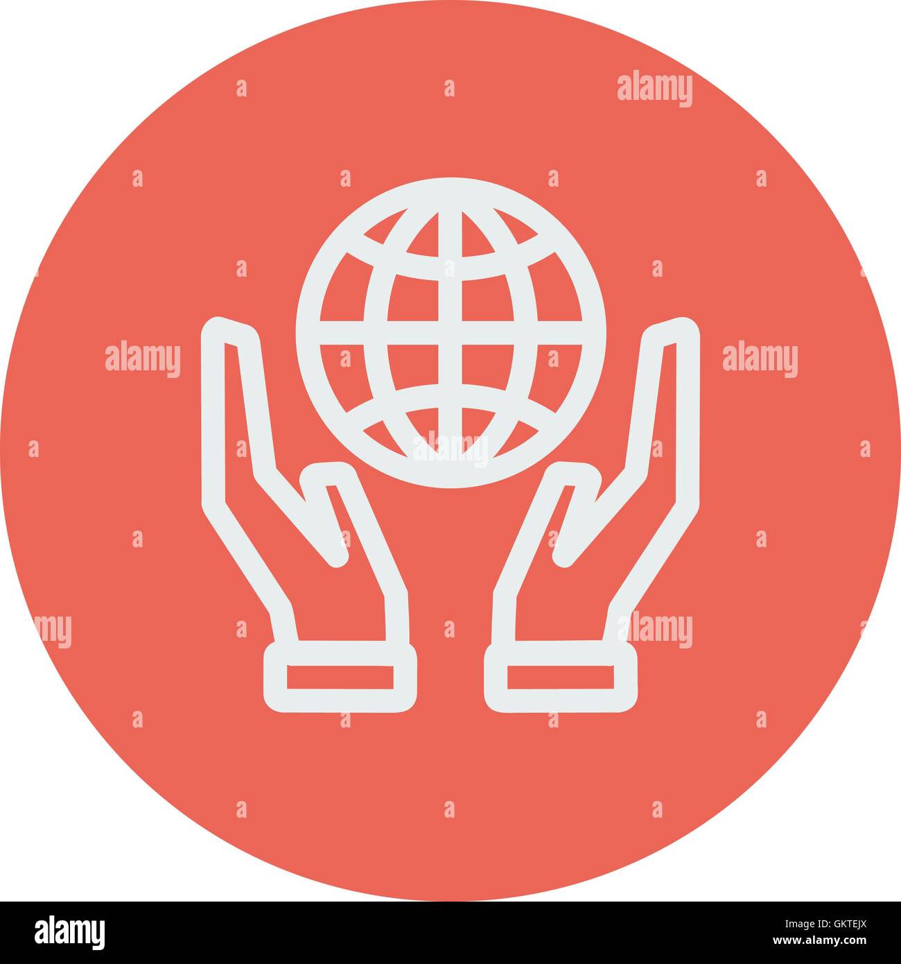 Two hands holding globe thin line icon Stock Vector Image & Art - Alamy