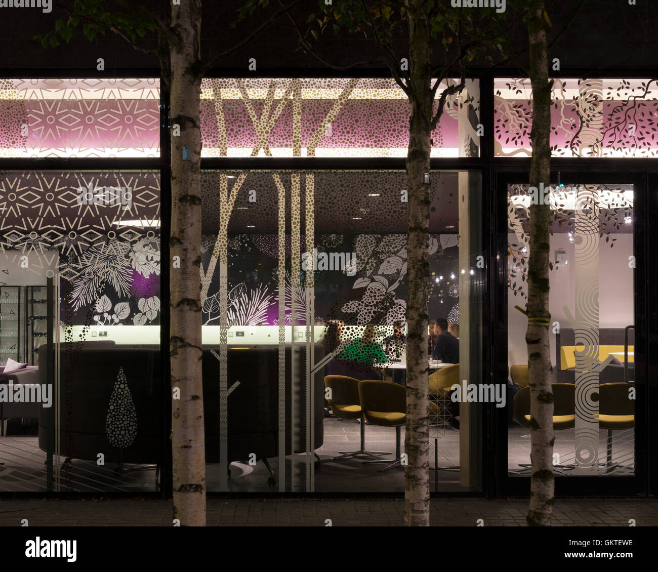 View into restaurant. John Henry Brookes Building, Oxford Brookes University, Oxford, United