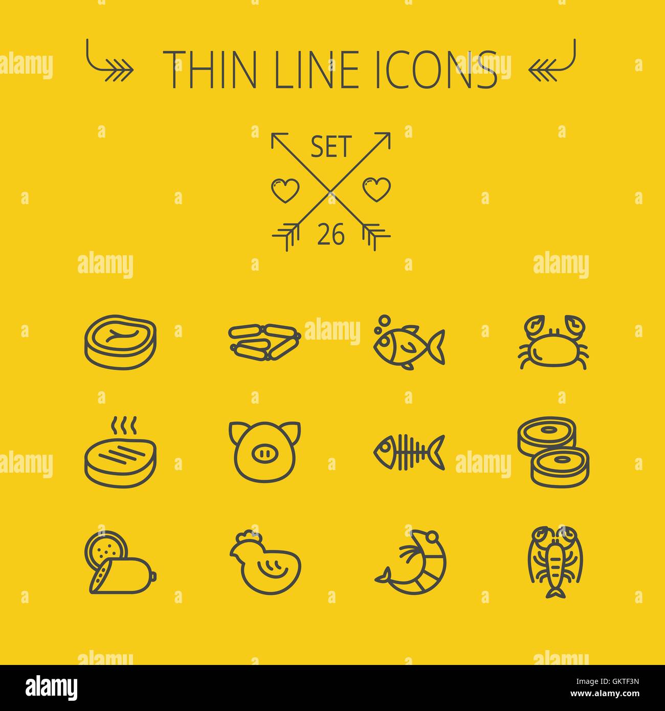 Food thin line icon set Stock Vector Image & Art - Alamy