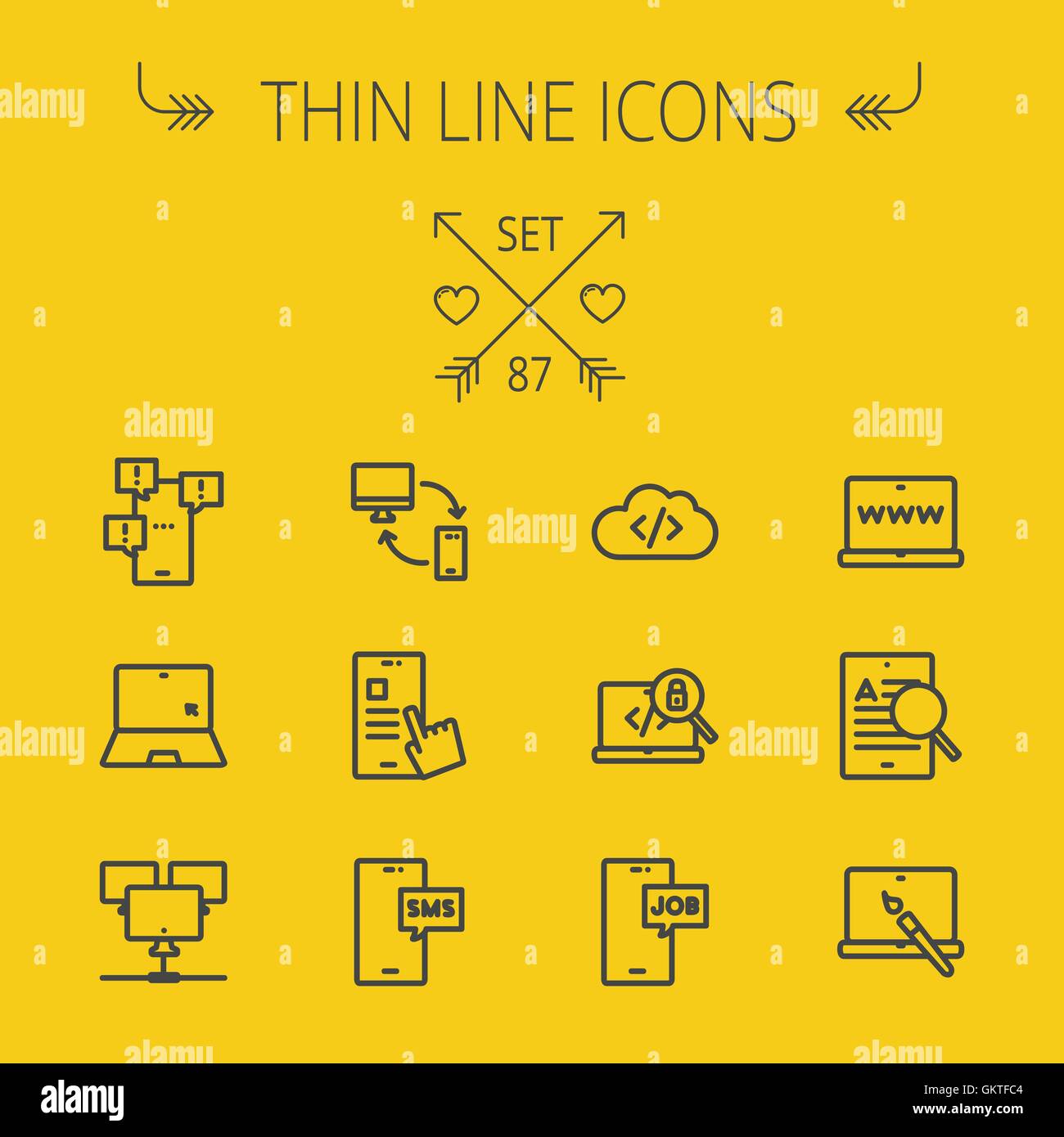 Technology thin line icon set Stock Vector Image & Art - Alamy