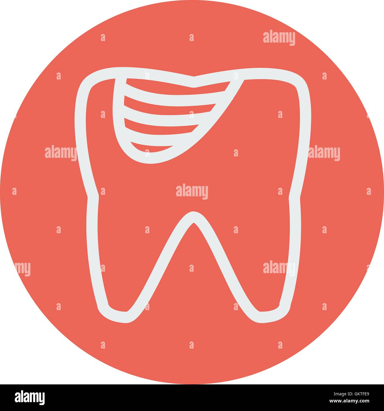 Tooth decay thin line icon Stock Vector