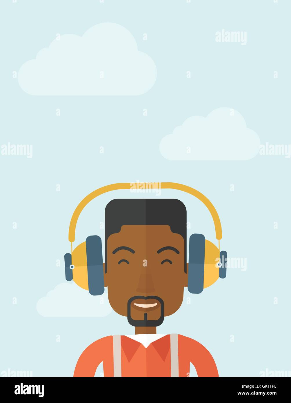Black young guy with headphone Stock Vector Image & Art Alamy