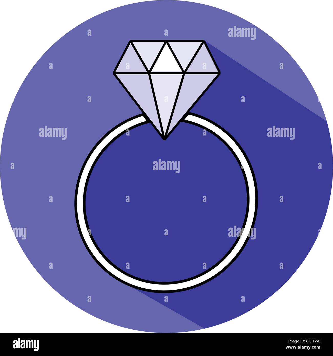 Diamond engagement ring Stock Vector