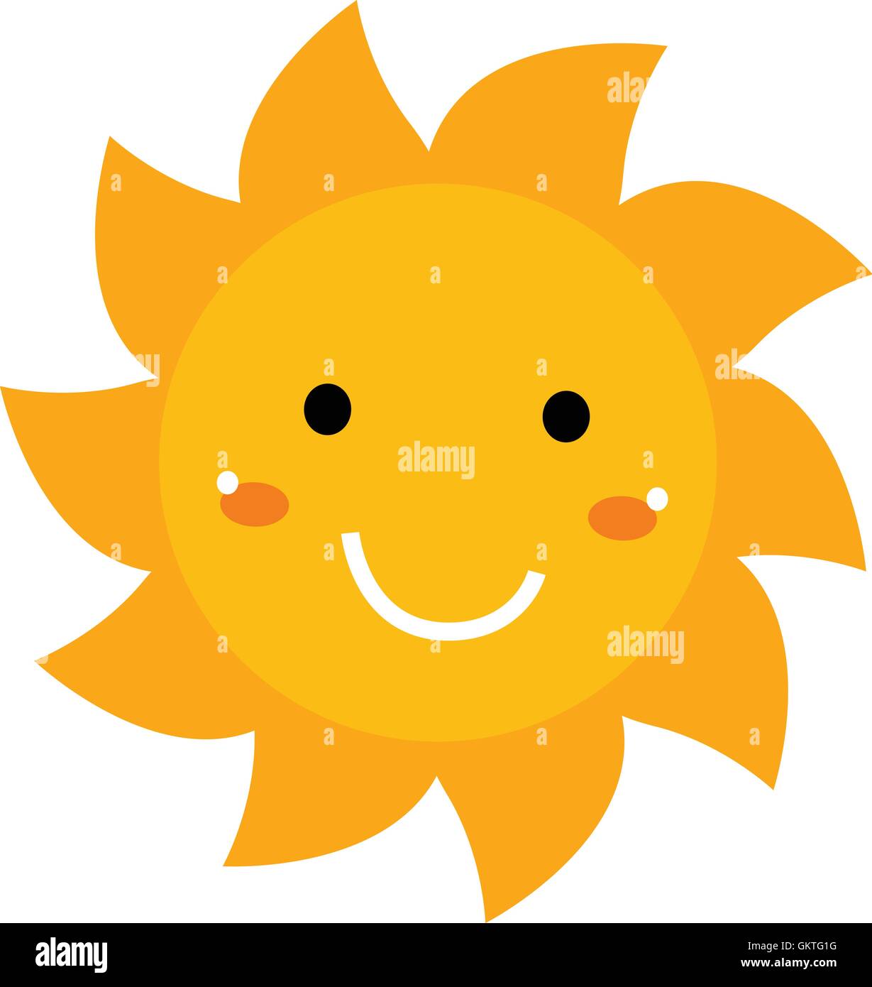 Pretty Smiling Sun Clipart Isolated On White Stock Vector Image Art Alamy
