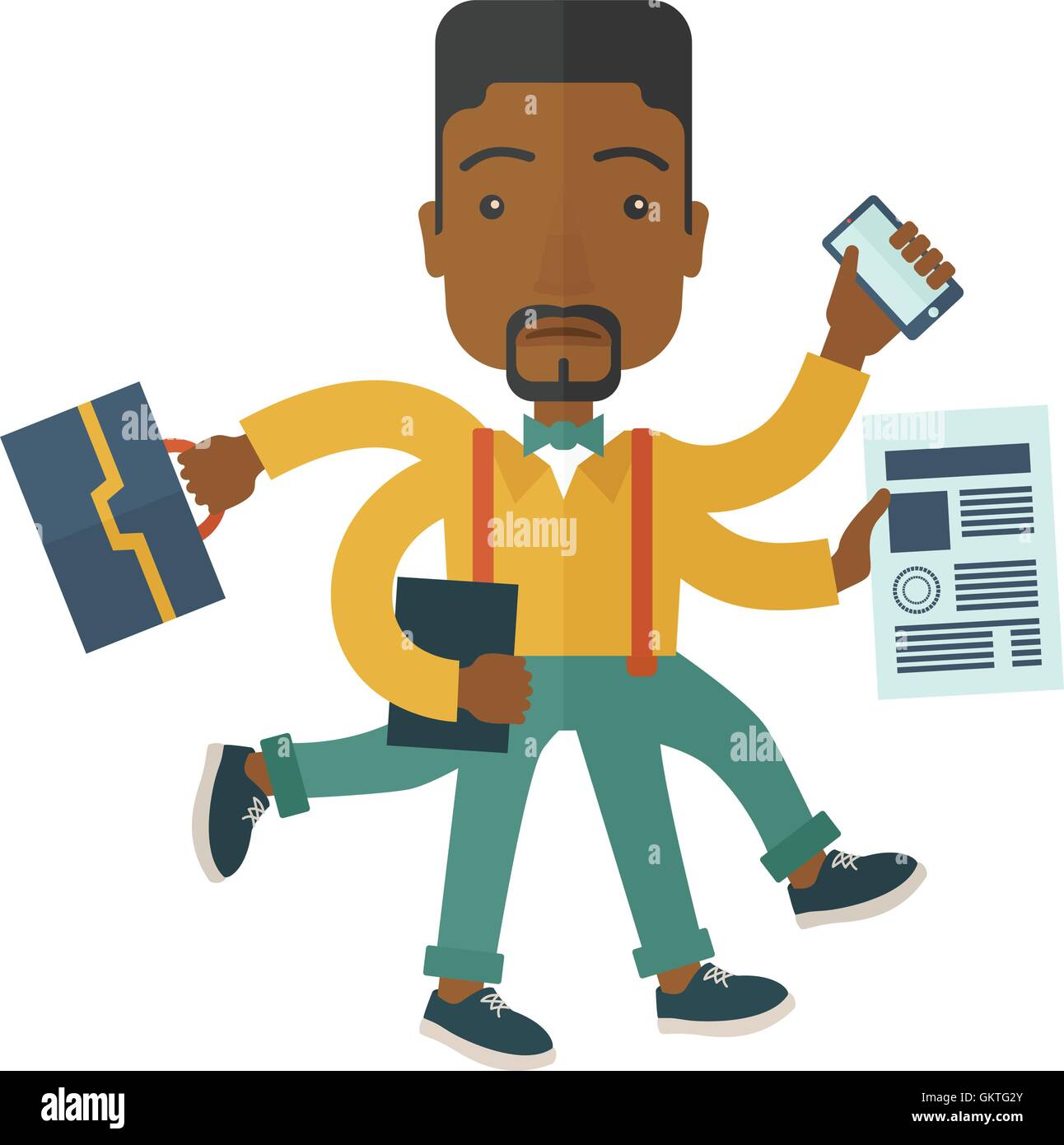 Black guy with multitasking job Stock Vector Image & Art Alamy