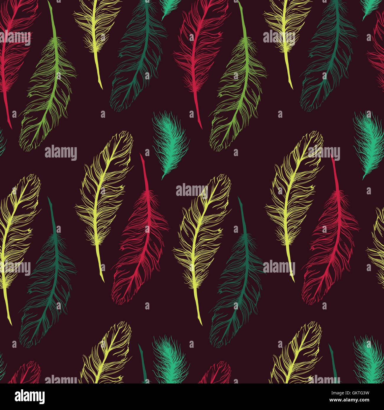 Set of seamless pattern vector feathers. EPS Stock Vector Image & Art ...