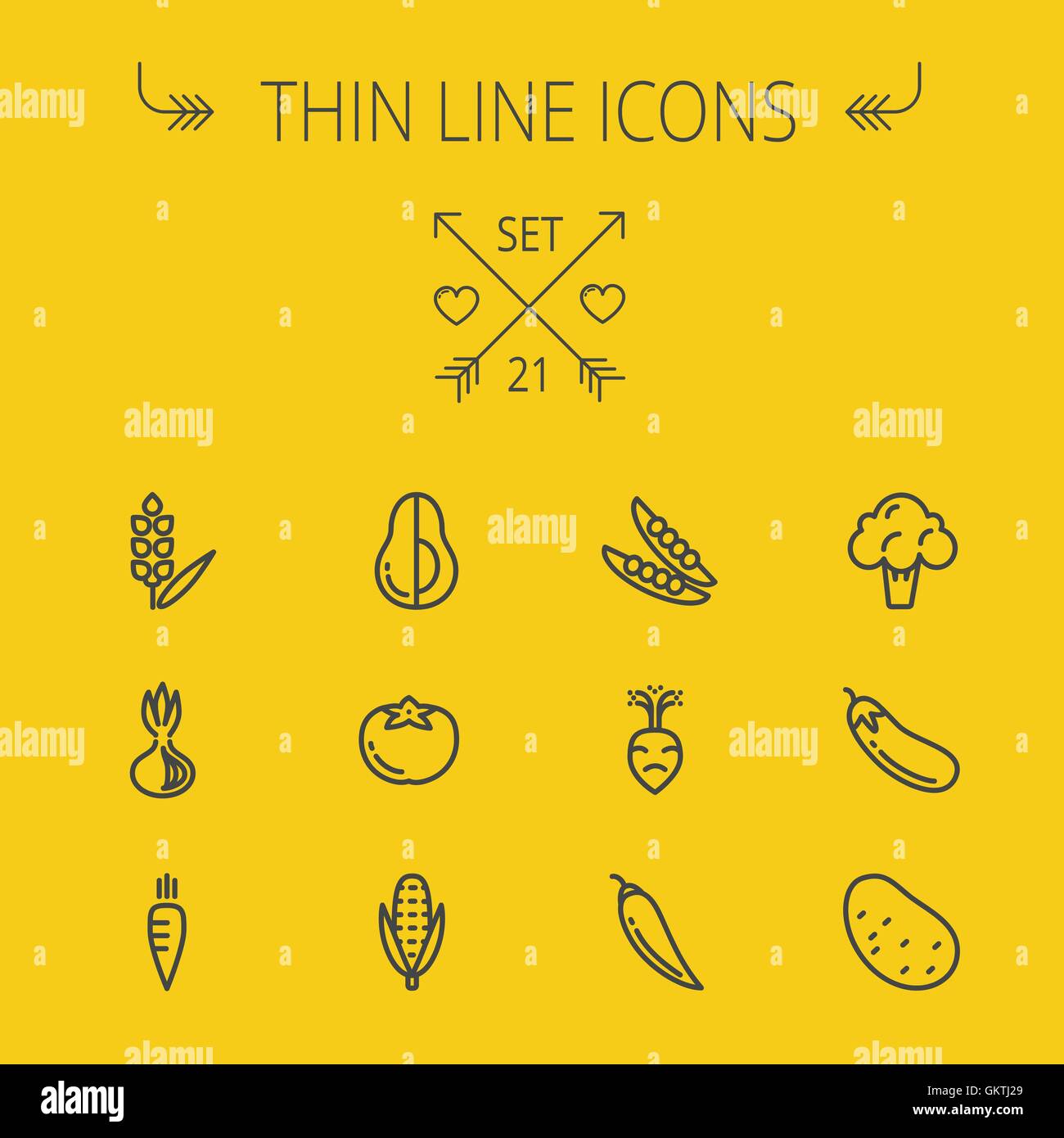 Food thin line icon set Stock Vector Image & Art - Alamy
