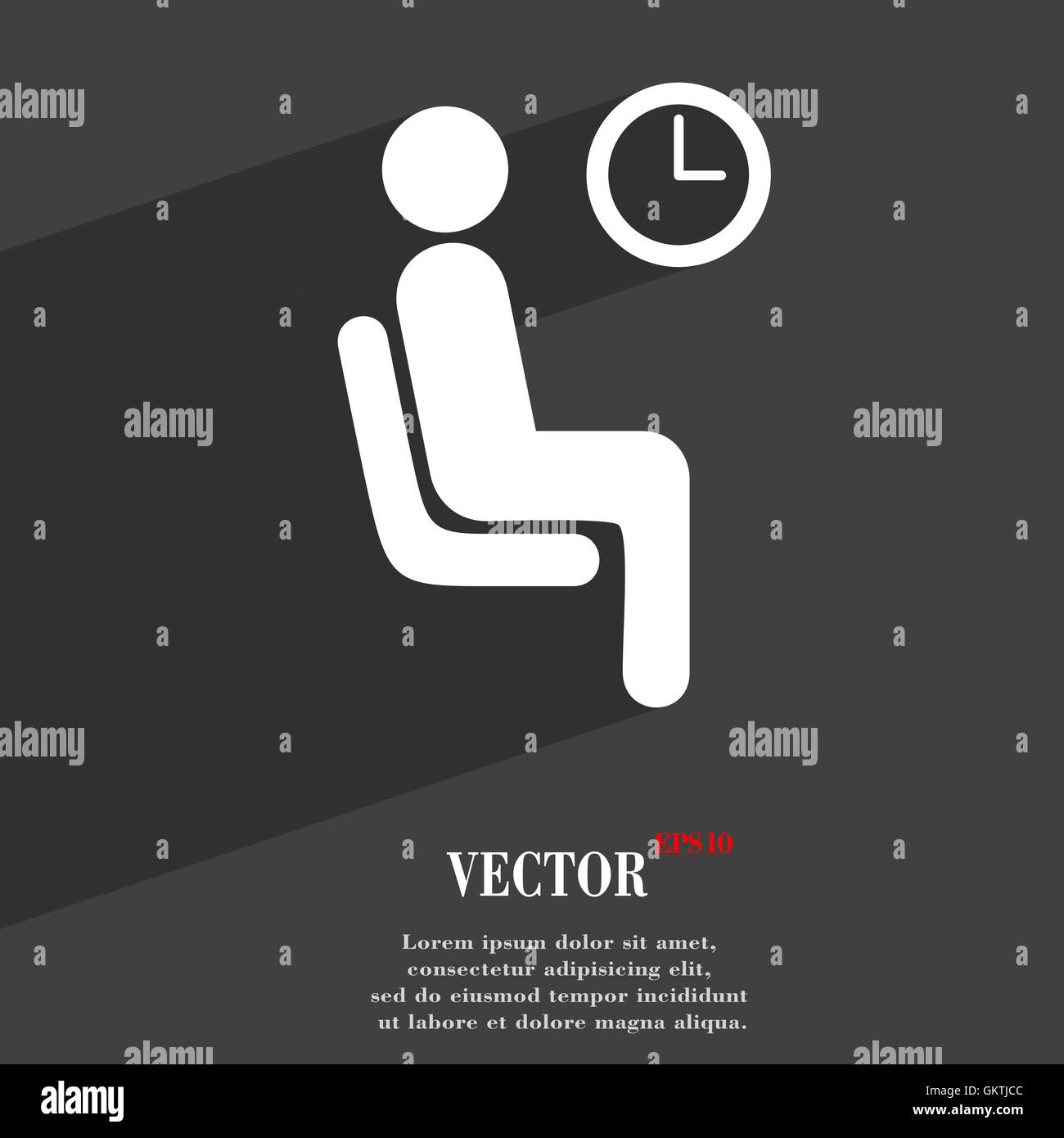 waiting icon symbol Flat modern web design with long shadow and space ...