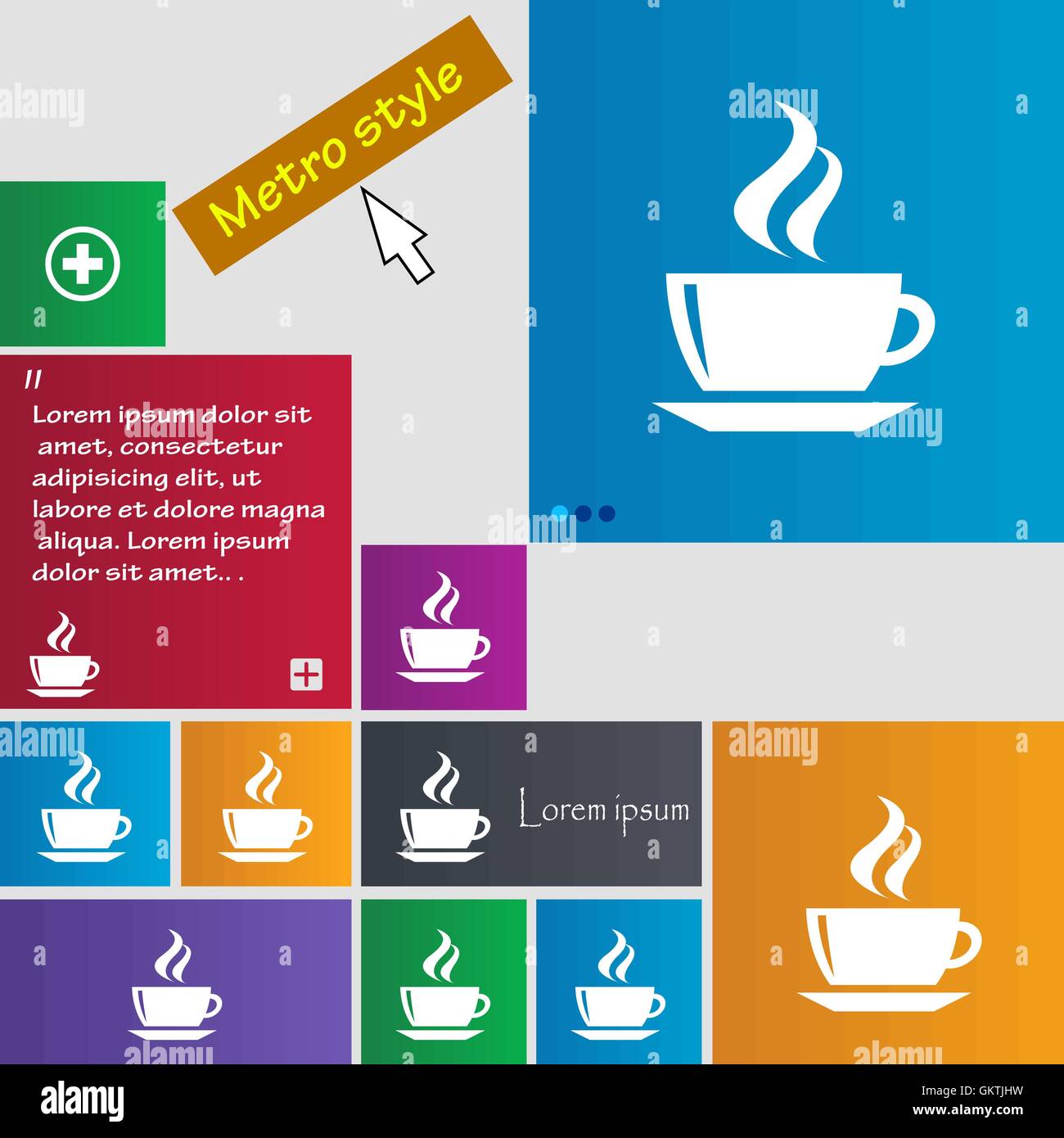 tea, coffee icon sign. buttons. Modern interface website buttons with ...