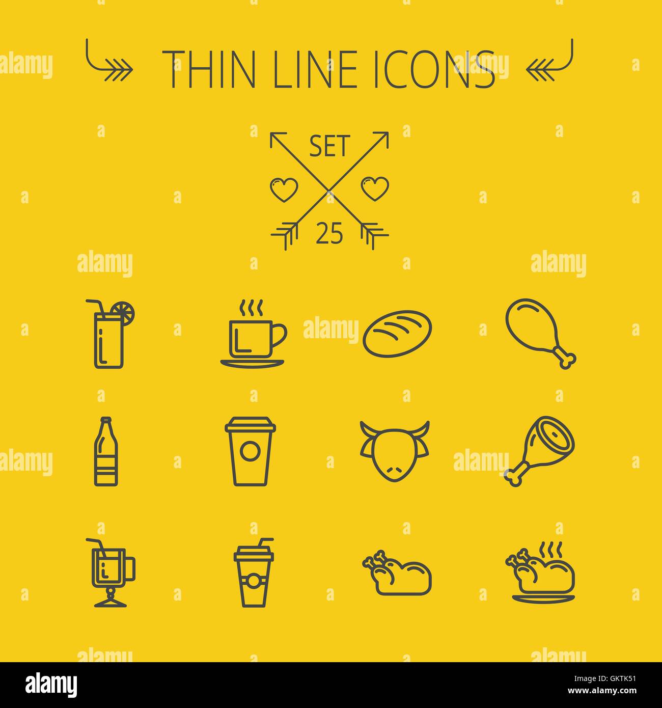 Food thin line icon set Stock Vector Image & Art - Alamy