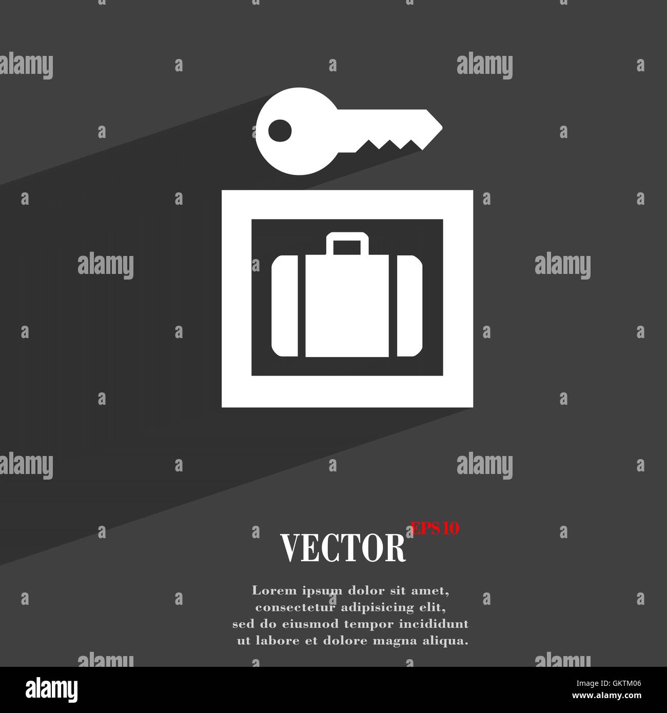 Luggage Storage icon symbol Flat modern web design with long shadow and space for your text. Vector Stock Vector