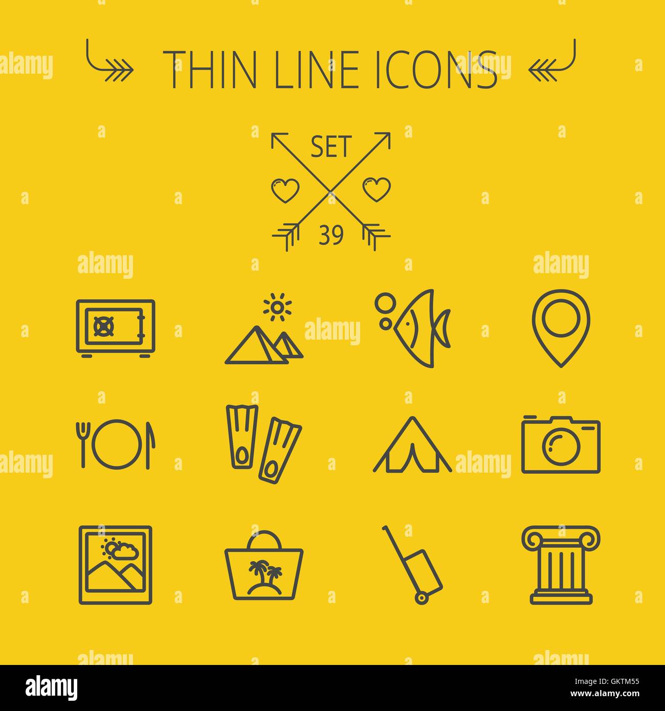 Travel thin line icon set Stock Vector Image & Art - Alamy